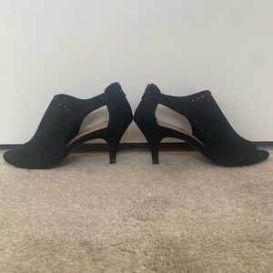 Style & Co Black Suede Heels with Open-Toe Design